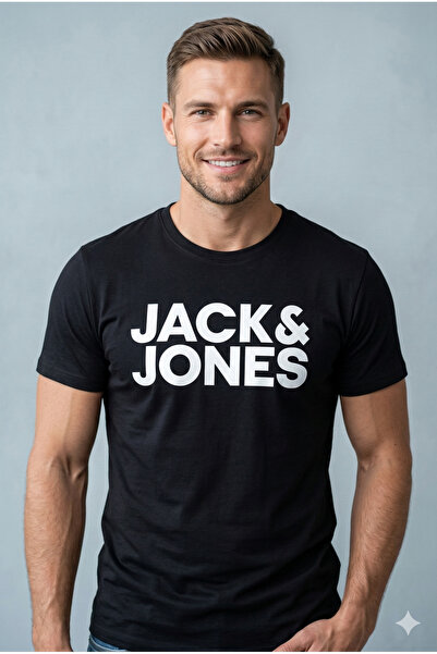 Jack & Jones Pánské tričko JACK JONES s nápisem Crew Neck 12151955