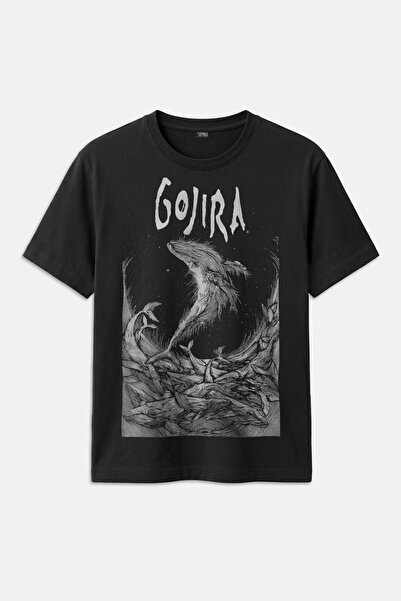 Kendim Seçtim Μπλουζάκι με στάμπα Gojira Fishes Shark Music Unisex T-shirt