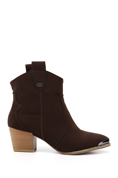 GÖNDERİ(R) Cizme de cowboy cu toc gros din piele intoarsa maro inchis pentru ...