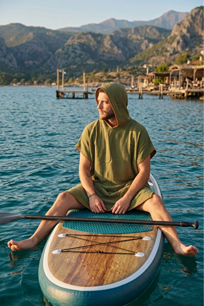 Miespiga Πετσέτα παραλίας Poncho για ενήλικες Unisex Muslin Hooded