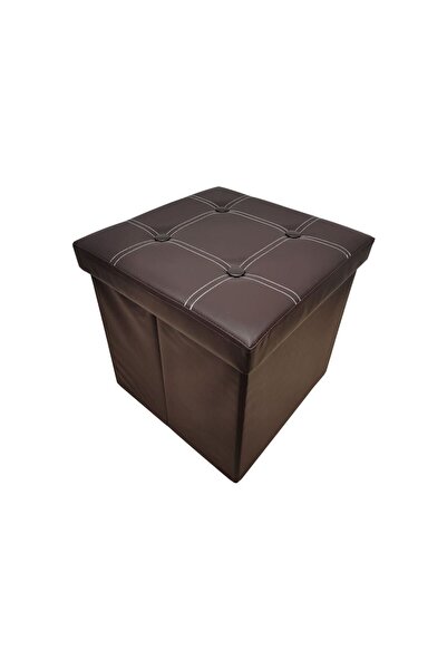 Homelux Foldable cube stool, 38x38x38 cm, storage space, ecological leather, ...