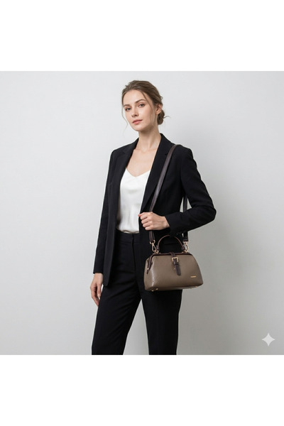 Nas Bag Genuine Leather Look Vintage Doctor's Bag Small Size Hand and Shoulde...