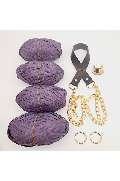 angel çanta aksesuar Σετ τσάντας με λαβή με αλυσίδα Raffia και Navy Blue