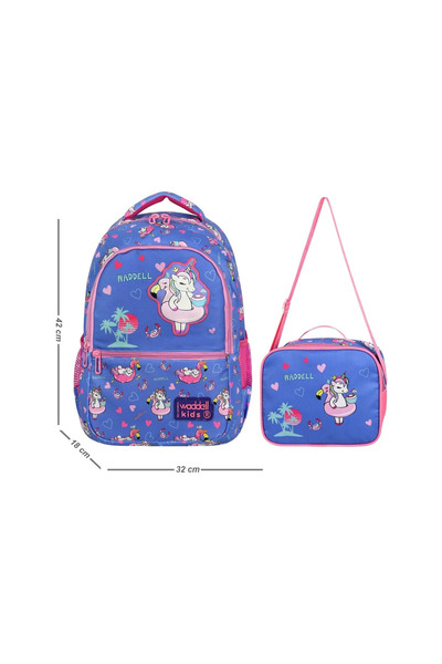 Waddell Τσάντα δημοτικού σχολείου με άδεια μονόκερου με τσάντα μεσημεριανού γ...