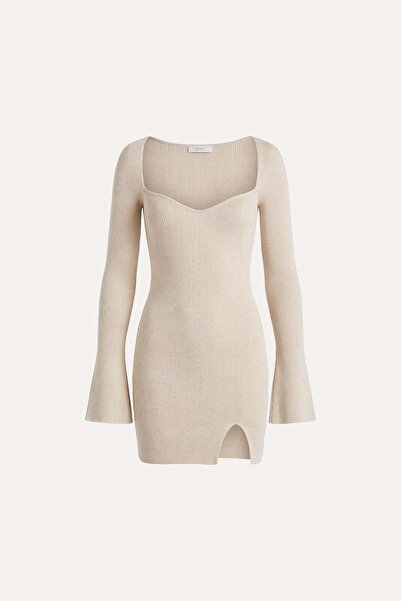 VATKALI Πλεκτό φόρεμα με λαιμόκοψη με ραβδώσεις