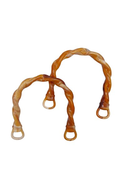 angel çanta aksesuar Auger Model Acrylic Look Plastic Bag Handle Tan Color