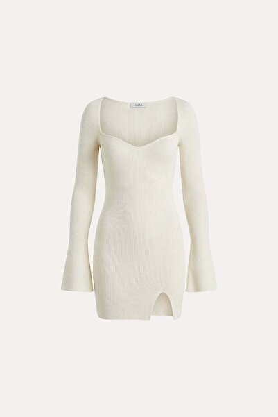 VATKALI Rochie din tricot cu nervuri cu decolteu inima