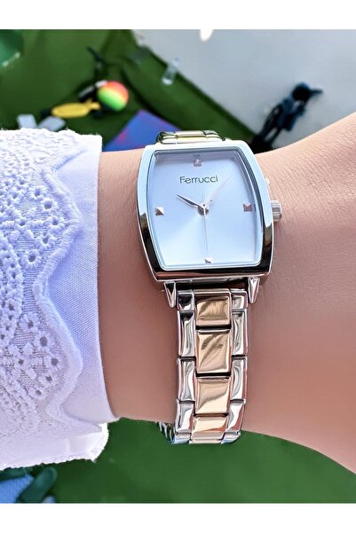 Ferrucci Rectangular Women's Metal Cord Wristwatch