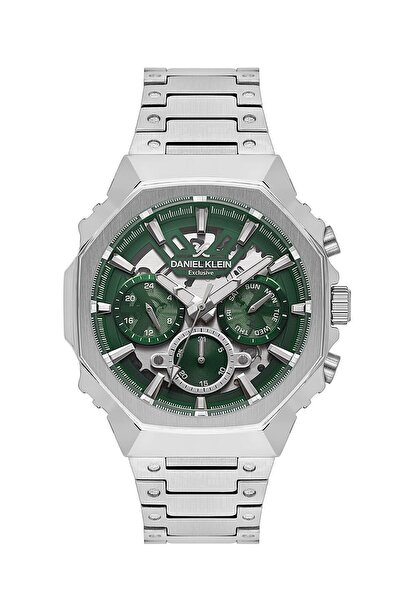 Daniel Klein ساعة يد بسوار معدني متعدد الوظائف باللون الفضي للرجال - قرص كرون...