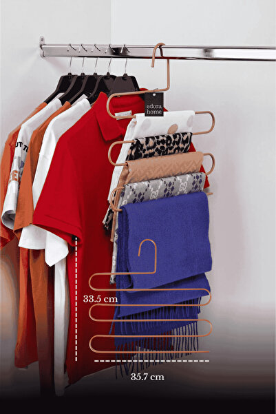 Edora Home رف ملابس معدني من الفولاذ المقاوم للصدأ بـ 10 أرفف و5 طبقات للسراو...