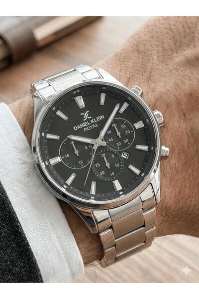 Daniel Klein Erkek Lacivert Royal Dekor Kadran Gümüş Metal Kordon Şık ve Mode...