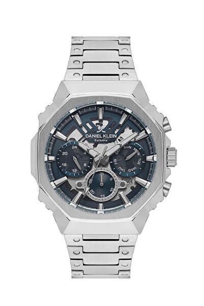 Daniel Klein ساعة يد بسوار معدني متعدد الوظائف باللون الفضي للرجال - قرص كرون...