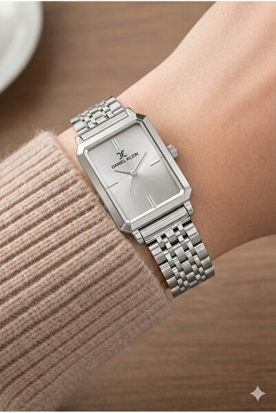 Daniel Klein Rectangle Case Vintage Model Women's Metal Cord Wrist Watch