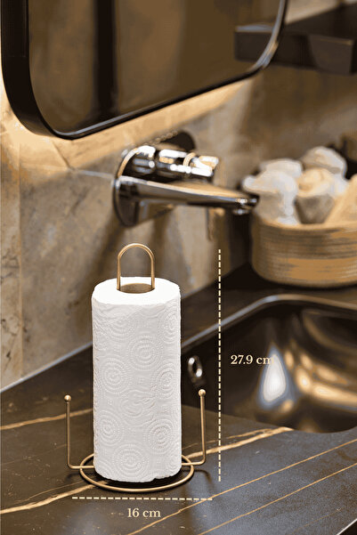 Edora Home Mat Gold Misketli Kağıt Havluluk Rulo Havluluk Peçetelik Mutfak Ba...