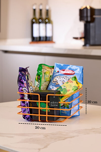 Edora Home Πορτοκαλί μυτερό γωνιακό τετράγωνο καλάθι πολλαπλών χρήσεων, οργαν...