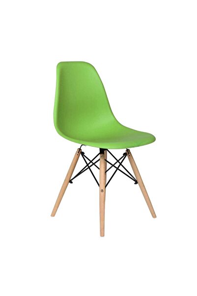Homelux Ice chair, green, polypropylene with wooden legs, 46x49.5x83 cm – din...