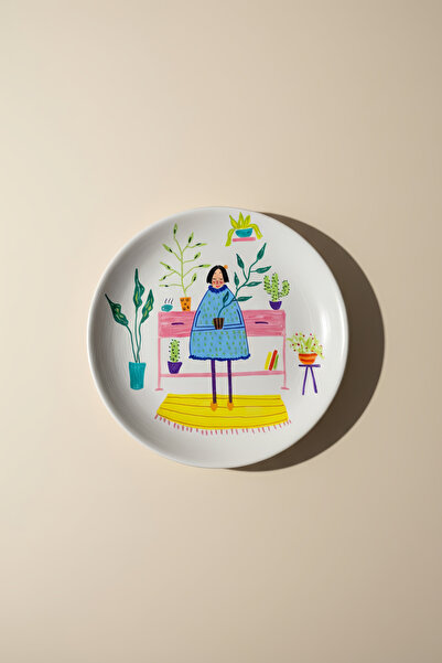 ARİENEL Seramik Duvar Tabağı | Leoni | Illustration | 25 Cm | El Yapımı | Uni...