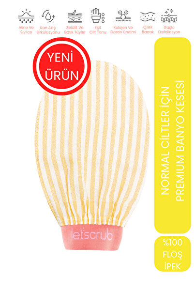 LET'SCRUB قفاز تقشير فاخر للحمام والدش من إكرو ساراي زيبرا، مصنوع من الحرير ب...