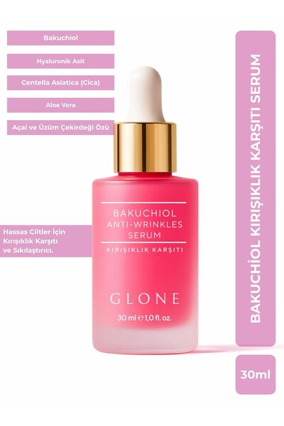 GLONE Bakuchiol Kırışıklık Karşıtı Yüz Serumu | 30ml | Doğal Retinol Alternat...