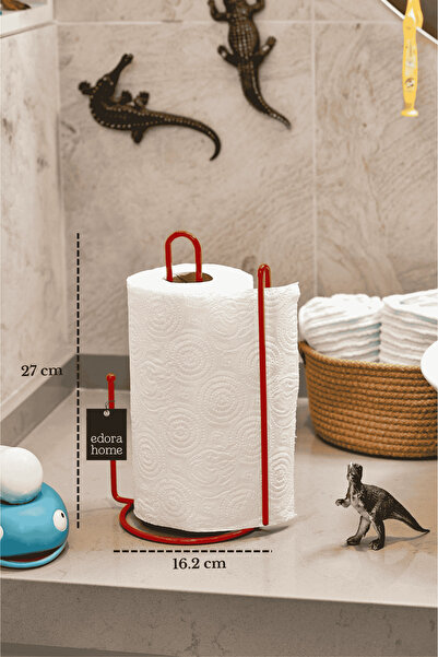 Edora Home Kırmızı Ayraçlı Kağıt Havluluk Rulo Havluluk Peçetelik 25 Cm Pasla...