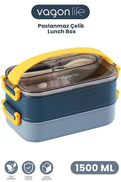 Vagonlife 1500 ML Bento Lunch Box Ofis-Okul İçin Yeni Nesil Sefer Tası -Çorba...