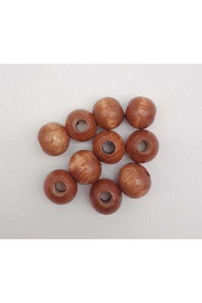 angel çanta aksesuar Angel Çanta Aksesuar 20 mm Ahşap Yuvarlak Boncuk Taba Re...
