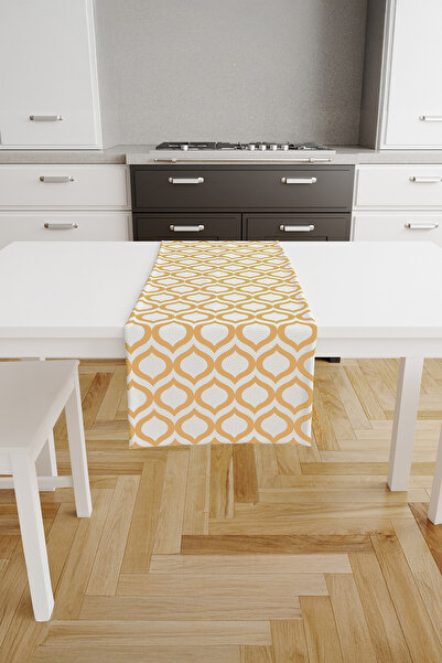 ASDİVA Οπτικά μοντέρνα ράνερ με γεωμετρικά σχέδια σε κίτρινο-λευκό