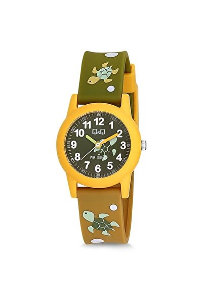 Q&Q Waterproof Kids Wristwatch Turtle Pattern