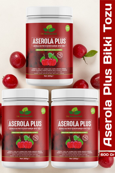 DRNATURAL 3 Kutu Aserola Barbados Kirazı Ekstresi İçeren Karışık Bitki Tozu