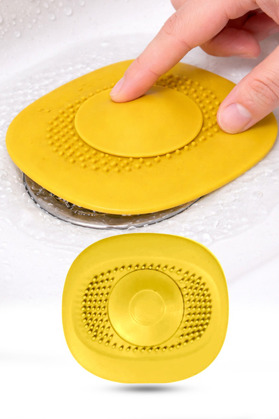 omilife 2 Adet Sarı Renk Kademeli Lavabo Tıkacı Silikon Lavabo Gider Tıpası K...