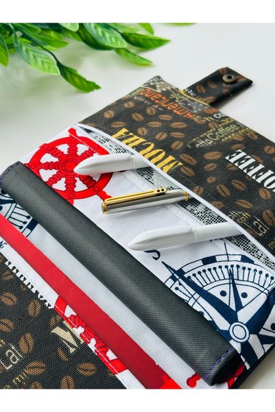harmony dirndl Zippered Multi-Compartment Book Bag │ Patterned Book Notebook Cover Organizer
