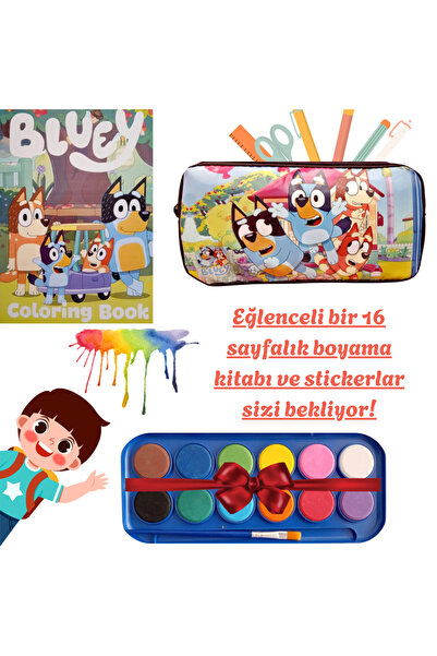 booddie Bluey Boyama Kitabı, Sticker,Bluey Kalemlik ,kalem Kutusu Kalem Çanta...
