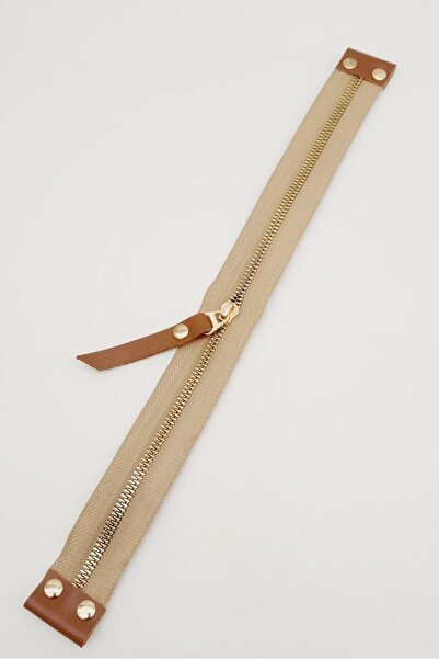 angel çanta aksesuar Stobu Sütlü Kahve Renk Gerçek Derili Bej Fermuar Light G...