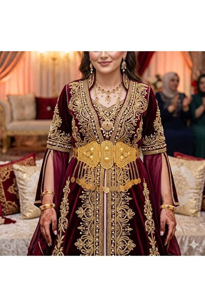 gülen dm Altın Kaplama Yöresel 1 Metre Taşlı Kemer