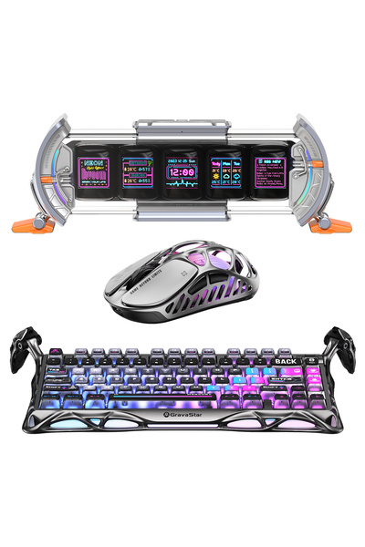 Gravastar K1 Pro Mekanik Gaming Klavye, X Pro Kablosuz Optik Mouse ve Dijital...