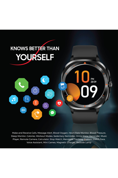 trands SW190 Smart Watch for Men & Women – 1.43" HD Screen, Bluetooth Calling, IP67 Waterproof, Fi
