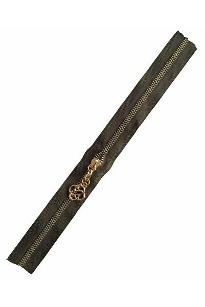 angel çanta aksesuar Başlıklı Fermuar 40 Cm Light Gold Metal Haki