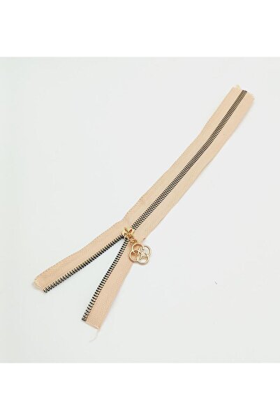 angel çanta aksesuar Başlıklı Fermuar 30 Cm Light Gold Metal Somon