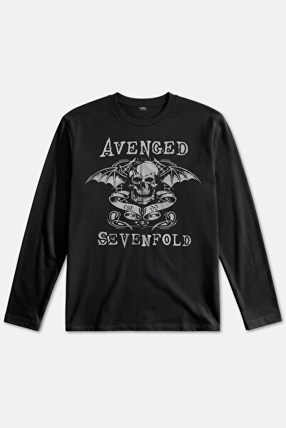Avenged Sevenfold A7X Metal Music Design Printed Black Long Sleeve T-Shirt