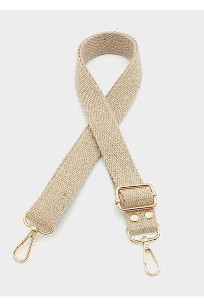 angel çanta aksesuar Βαμβακερή Κολόνα 120Χ3 εκ. Μπεζ με Ανοιχτόχρυσο Μεταλλικό