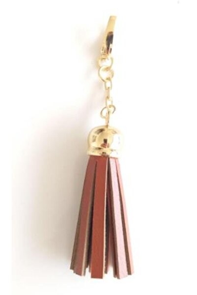 angel çanta aksesuar Manșon din piele naturală cu ciucuri, culoare bronzată