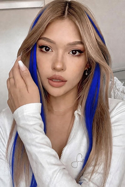 TAKIŞTIR Πλαϊνό Κομμάτι Μαλλιών / Σκούρο Μπλε Χρώμα / 50 εκ. (1 Τεμάχιο)