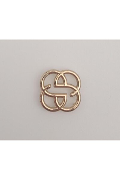 2 cm Çiçek Light Gold Plaka Süs