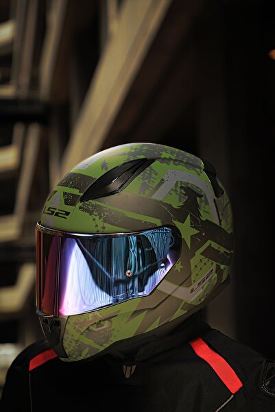 LS2 RAPID 2 THUNDER BIRDS MAT YEŞİL-SİYAH-GRİ KASK