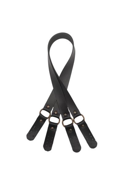 angel çanta aksesuar Angel Faux Leather Double Handle Μαύρη Τσάντα - Αντίκα Μ...