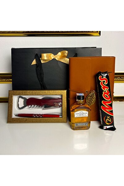velve Set cadou bărbați Gentleman Choice,Jack Daniel's 50 ml,agendă vintage,p...