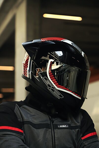 LS2 RAPID 2 Race EXTRA BEYAZ-KIRMIZI KASK (1 Renkli + 1 Şeffaf Vizörlü)