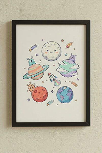 huhuli Montessori Educational Chart Wooden Framed Chart Baby Kids Room Wall D...