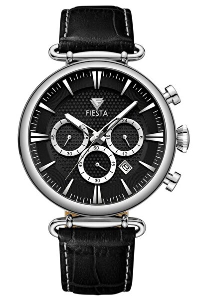 Fiesta ساعة يد رجالية F24078M بحزام جلدي
