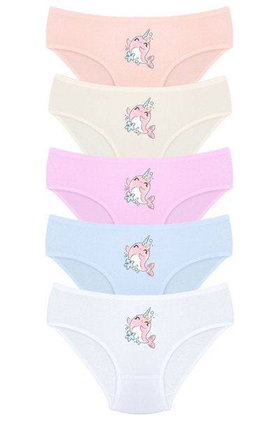 Onurel Βαμβακερό εσώρουχο για κορίτσια με στάμπα Dolphin Lycra - Συσκευασία τ...